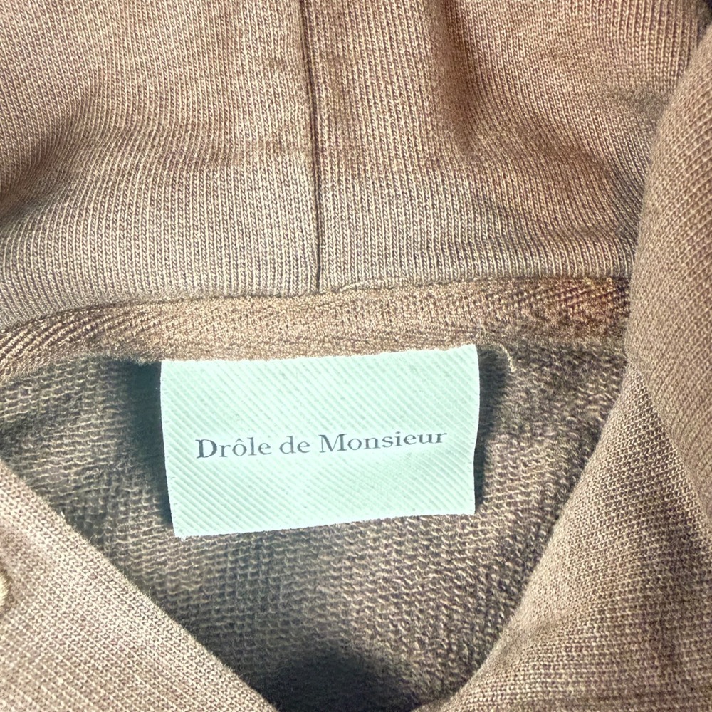 Drole de Monsieur Not From Paris Madame Brown Hoodie Mens Large Relaxed Fit - Picture 10 of 10
